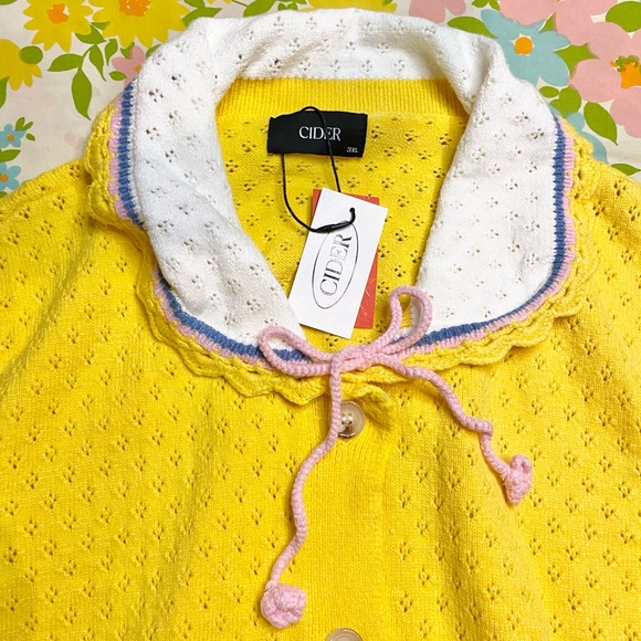 Cider Sweaters Bnwt Cider Lemon Pie Sweet Knit Sweater Vest With